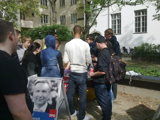 Infostand am OSZ Bürowirtschaft, Standort Mandelstr.